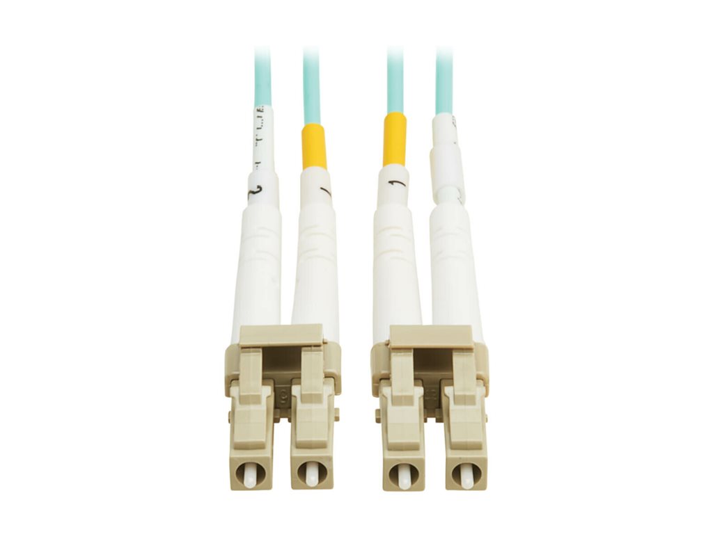 Eaton Tripp Lite Series 10Gb/40Gb/100Gb Duplex Multimode 50/125 OM4 LSZH Fiber Patch Cable (LC/LC), Aqua, 3M (9.8 ft.), TAA - N820-03M-OM4TAA