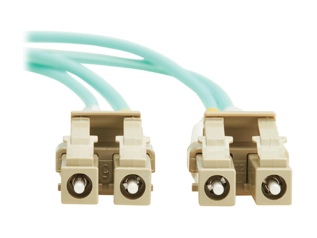 Eaton Tripp Lite Series 10Gb/40Gb/100Gb Duplex Multimode 50/125 OM4 LSZH Fiber Patch Cable (LC/LC), Aqua, 3M (9.8 ft.), TAA - N820-03M-OM4TAA