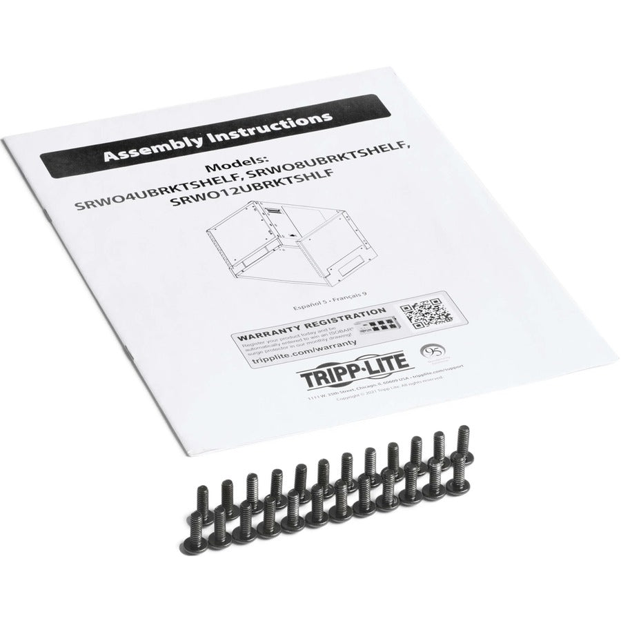 Eaton Tripp Lite Series 12U Wall-Mount Bracket with Shelf for Small Switches and Patch Panels, Hinged SRWO12UBRKTSHEL