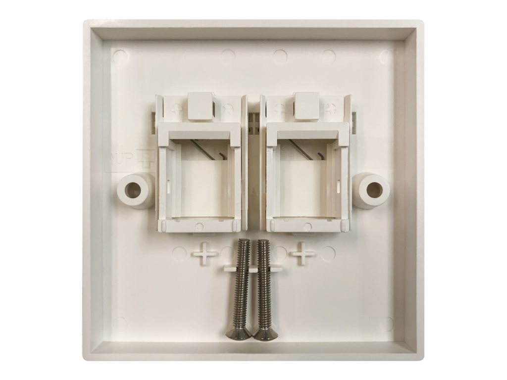 Eaton Tripp Lite Series 2-Port UK-Style Keystone Wall Plate, Unloaded Shuttered Module, White - Modular insert faceplate