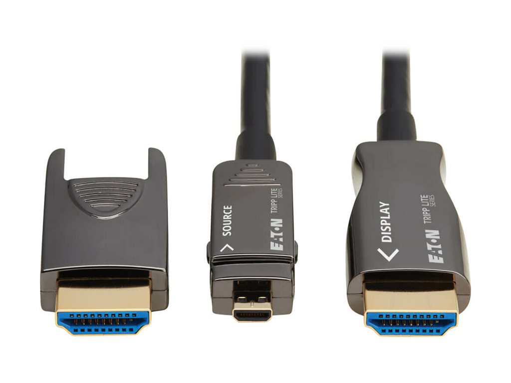 Eaton Tripp Lite Series 8K HDMI Fiber Active Optical Cable (AOC) - 8K UHD @ 60 Hz, HDR, Detachable Connector, M/M, Black, 20 P568FM-20M-8K6