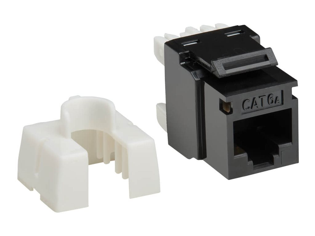 Eaton Tripp Lite Series Cat6 Keystone Jack - 4PPoE Compliant, 110/Krone, 568A/B, RJ45 Ethernet, Black, TAA - Modular insert - N238-001-BK-6A
