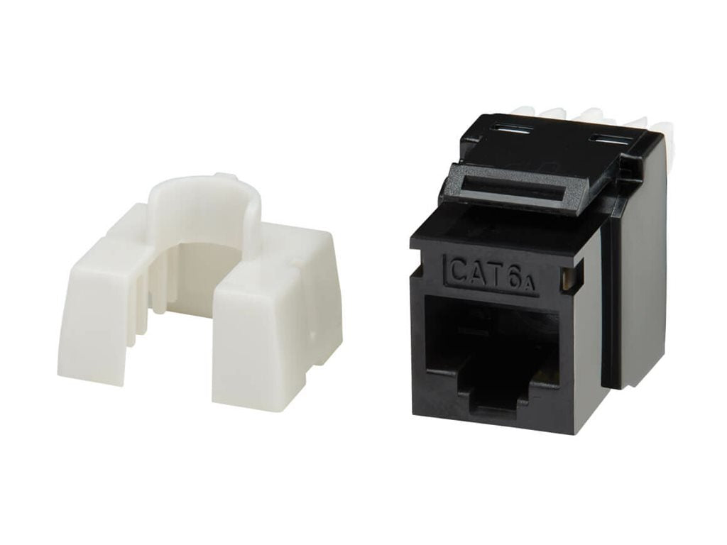 Eaton Tripp Lite Series Cat6 Keystone Jack - 4PPoE Compliant, 110/Krone, 568A/B, RJ45 Ethernet, Black, TAA - Modular insert - N238-001-BK-6A