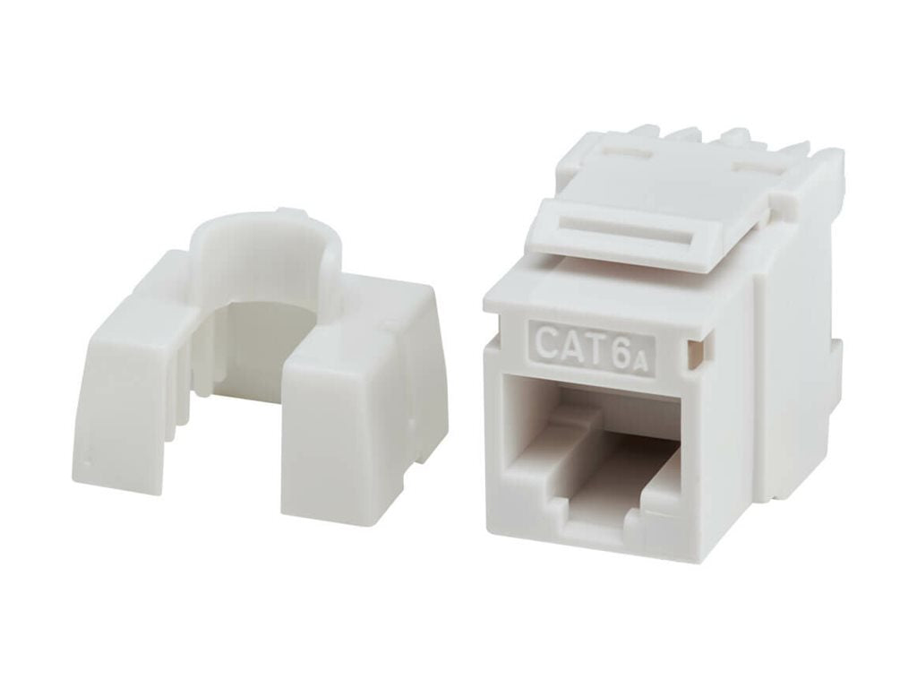 Eaton Tripp Lite Series Cat6 Keystone Jacks, 10 Pack - 4PPoE Compliant, 110/Krone, 568A/B, RJ45 Ethernet, White, TAA - Modular N238-010-WH-6A