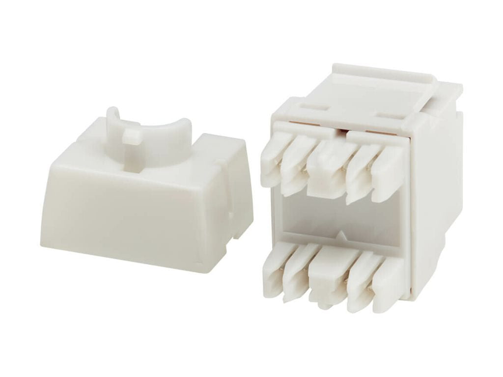 Eaton Tripp Lite Series Cat6 Keystone Jacks, 10 Pack - 4PPoE Compliant, 110/Krone, 568A/B, RJ45 Ethernet, White, TAA - Modular N238-010-WH-6A
