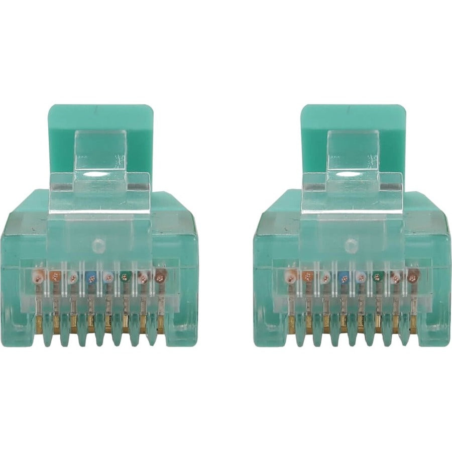 Eaton Tripp Lite Series Cat6a 10G Snagless Molded Slim UTP Ethernet Cable (RJ45 M/M), PoE, Aqua, 1 ft. (0.3 m) N261-S01-AQ