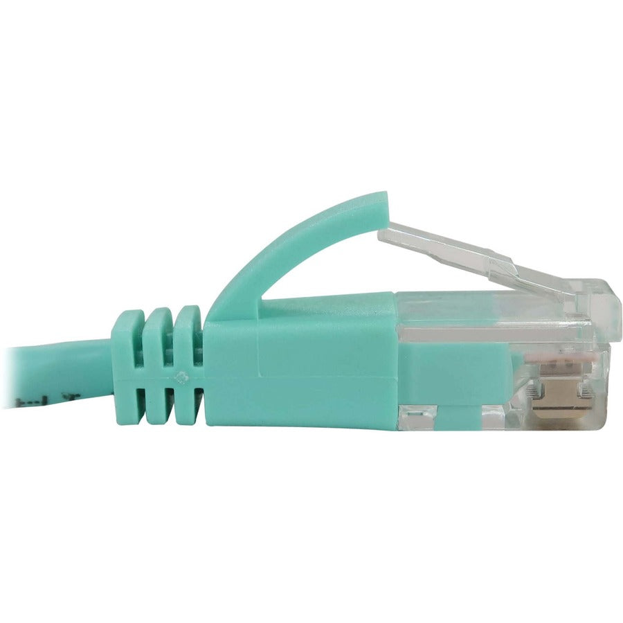 Eaton Tripp Lite Series Cat6a 10G Snagless Molded Slim UTP Ethernet Cable (RJ45 M/M), PoE, Aqua, 15 ft. (4.6 m) N261-S15-AQ