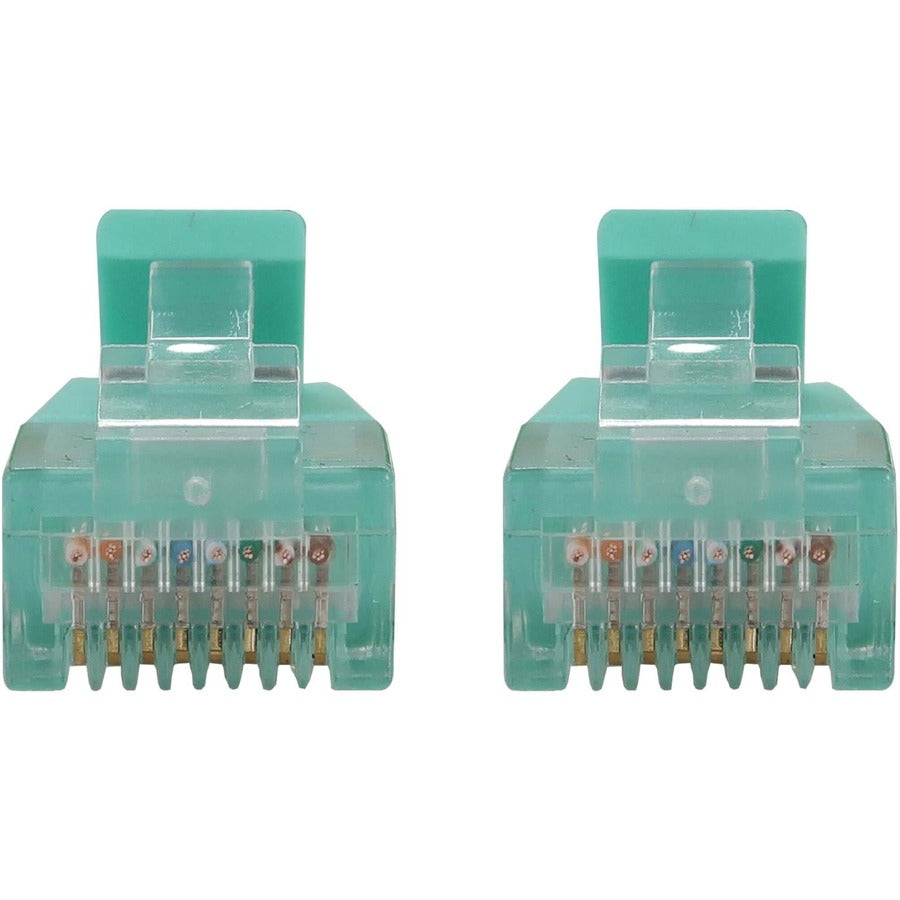 Eaton Tripp Lite Series Cat6a 10G Snagless Molded Slim UTP Ethernet Cable (RJ45 M/M), PoE, Aqua, 6 in. (15 cm) N261-S6N-AQ