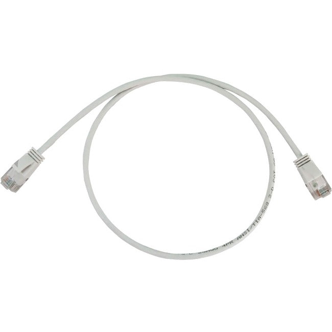 Eaton Tripp Lite Series Cat6a 10G Snagless Molded Slim UTP Ethernet Cable (RJ45 M/M), PoE, White, 2 ft. (0.6 m) N261-S02-WH