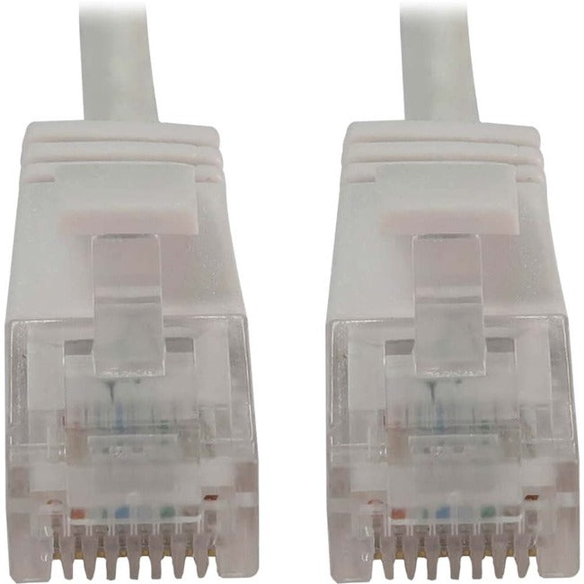 Eaton Tripp Lite Series Cat6a 10G Snagless Molded Slim UTP Ethernet Cable (RJ45 M/M), PoE, White, 3 ft. (0.9 m) N261-S03-WH
