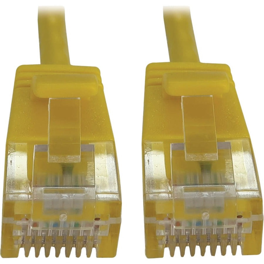 Eaton Tripp Lite Series Cat6a 10G Snagless Molded Slim UTP Ethernet Cable (RJ45 M/M), PoE, Yellow, 1 ft. (0.3 m) N261-S01-YW