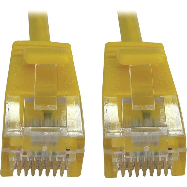 Eaton Tripp Lite Series Cat6a 10G Snagless Molded Slim UTP Ethernet Cable (RJ45 M/M), PoE, Yellow, 10 ft. (3.1 m) N261-S10-YW