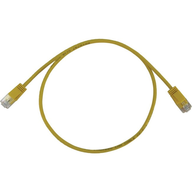 Eaton Tripp Lite Series Cat6a 10G Snagless Molded Slim UTP Ethernet Cable (RJ45 M/M), PoE, Yellow, 2 ft. (0.6 m) N261-S02-YW