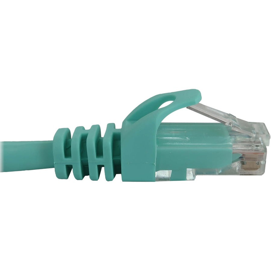 Eaton Tripp Lite Series Cat6a 10G Snagless Molded UTP Ethernet Cable (RJ45 M/M), PoE, Aqua, 15 ft. (4.6 m) N261-015-AQ