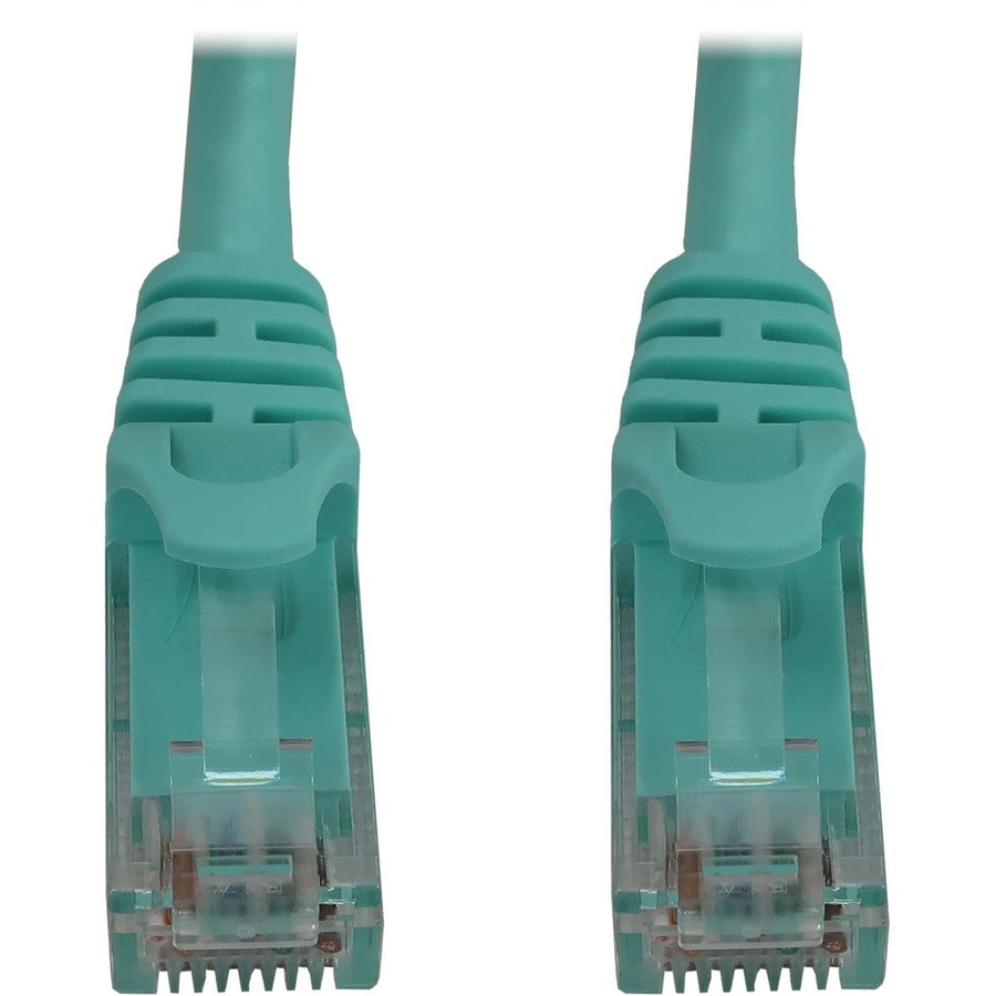 Eaton Tripp Lite Series Cat6a 10G Snagless Molded UTP Ethernet Cable (RJ45 M/M), PoE, Aqua, 15 ft. (4.6 m) N261-015-AQ