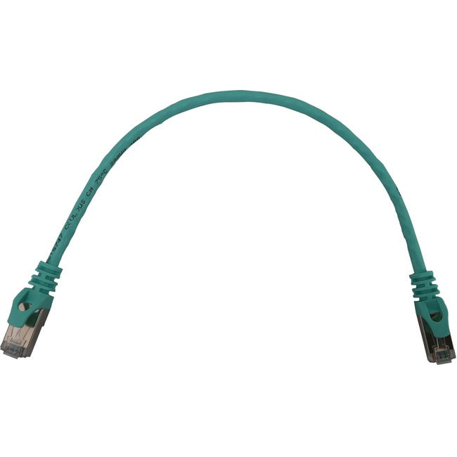 Eaton Tripp Lite Series Cat6a 10G Snagless Shielded Slim STP Ethernet Cable (RJ45 M/M), PoE, Aqua, 1 ft. (0.3 m) N262-S01-AQ