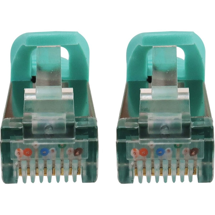 Eaton Tripp Lite Series Cat6a 10G Snagless Shielded Slim STP Ethernet Cable (RJ45 M/M), PoE, Aqua, 3 ft. (0.9 m) N262-S03-AQ