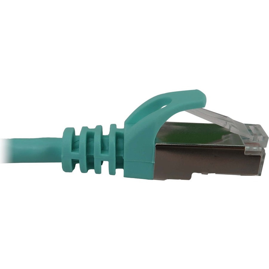 Eaton Tripp Lite Series Cat6a 10G Snagless Shielded Slim STP Ethernet Cable (RJ45 M/M), PoE, Aqua, 3 ft. (0.9 m) N262-S03-AQ