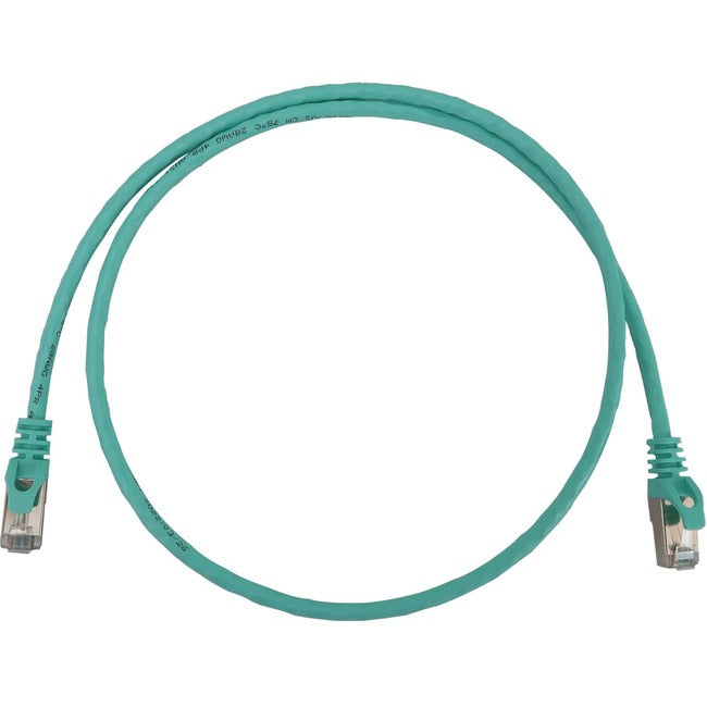 Eaton Tripp Lite Series Cat6a 10G Snagless Shielded Slim STP Ethernet Cable (RJ45 M/M), PoE, Aqua, 3 ft. (0.9 m) N262-S03-AQ