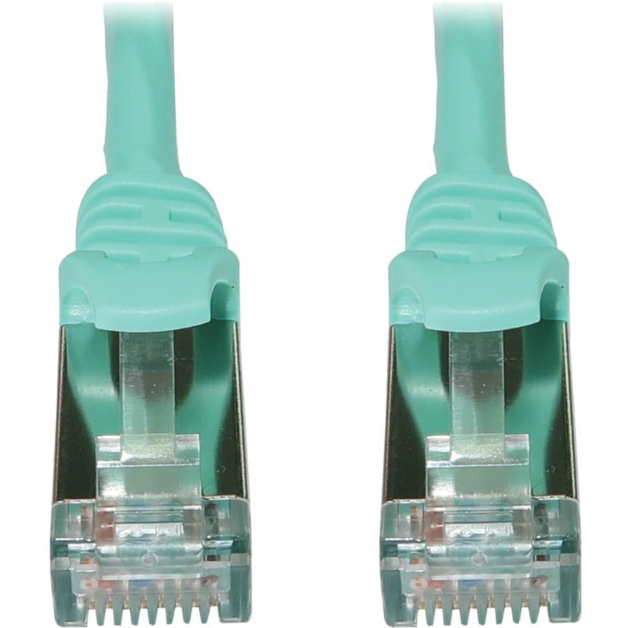 Eaton Tripp Lite Series Cat6a 10G Snagless Shielded Slim STP Ethernet Cable (RJ45 M/M), PoE, Aqua, 5 ft. (1.5 m) N262-S05-AQ