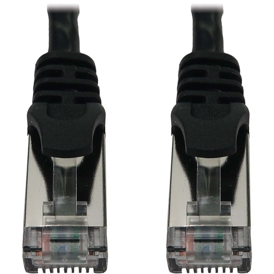 Eaton Tripp Lite Series Cat6a 10G Snagless Shielded Slim STP Ethernet Cable (RJ45 M/M), PoE, Black, 3 ft. (0.9 m) N262-S03-BK