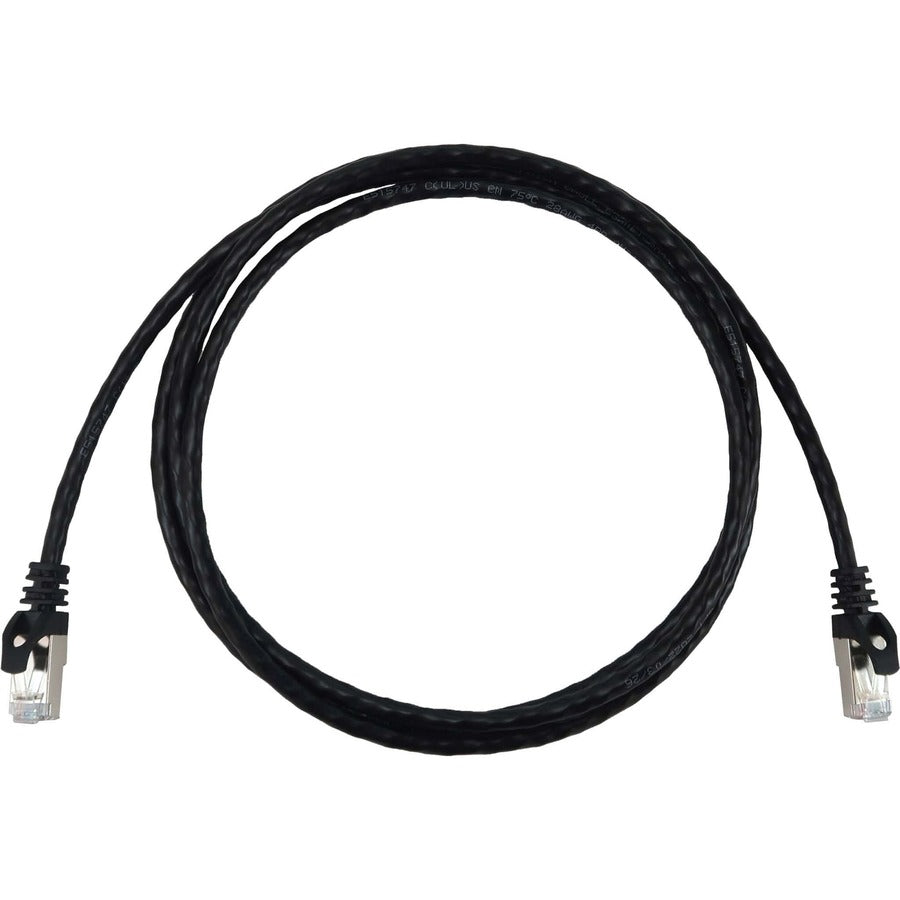 Eaton Tripp Lite Series Cat6a 10G Snagless Shielded Slim STP Ethernet Cable (RJ45 M/M), PoE, Black, 7 ft. (2.1 m) N262-S07-BK