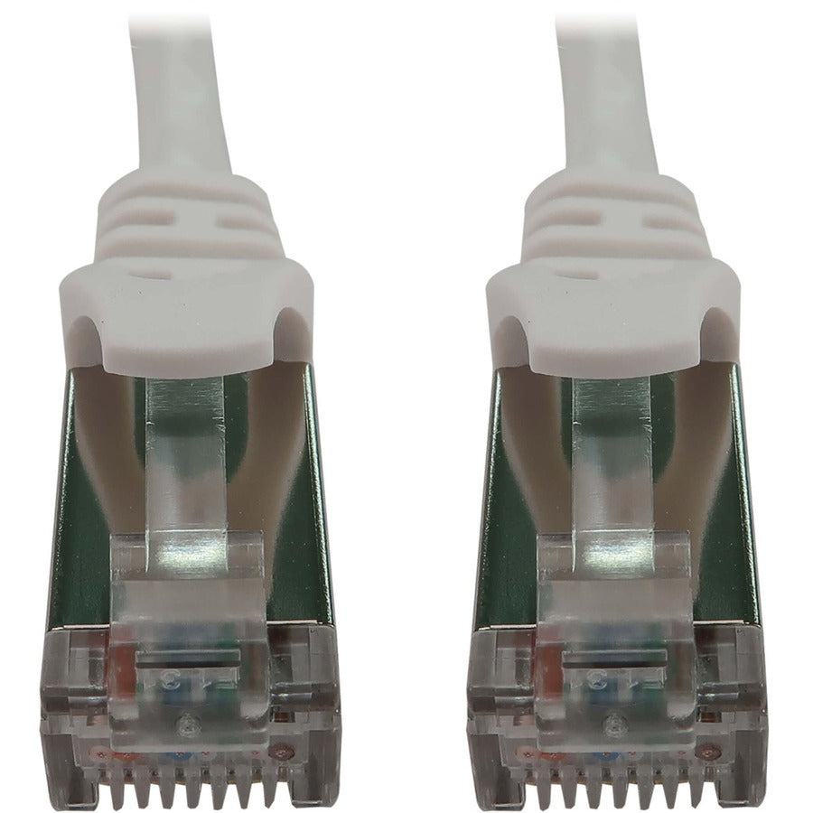 Eaton Tripp Lite Series Cat6a 10G Snagless Shielded Slim STP Ethernet Cable (RJ45 M/M), PoE, White, 1 ft. (0.3 m) N262-S01-WH