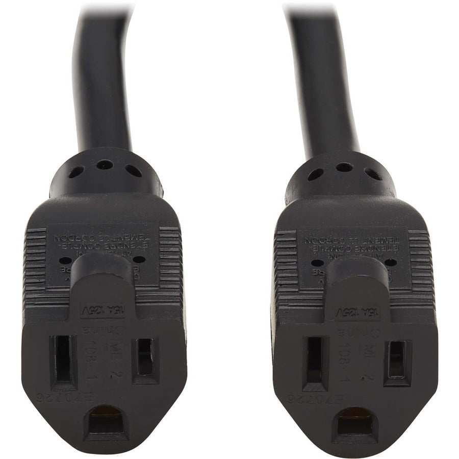Eaton Tripp Lite Series Extension Cord Y Splitter, NEMA 5-15P to 2x NEMA 5-15R - Heavy Duty, 15A, 120V, 14 AWG, 1 ft. (0.3 m), Black P024-001-2