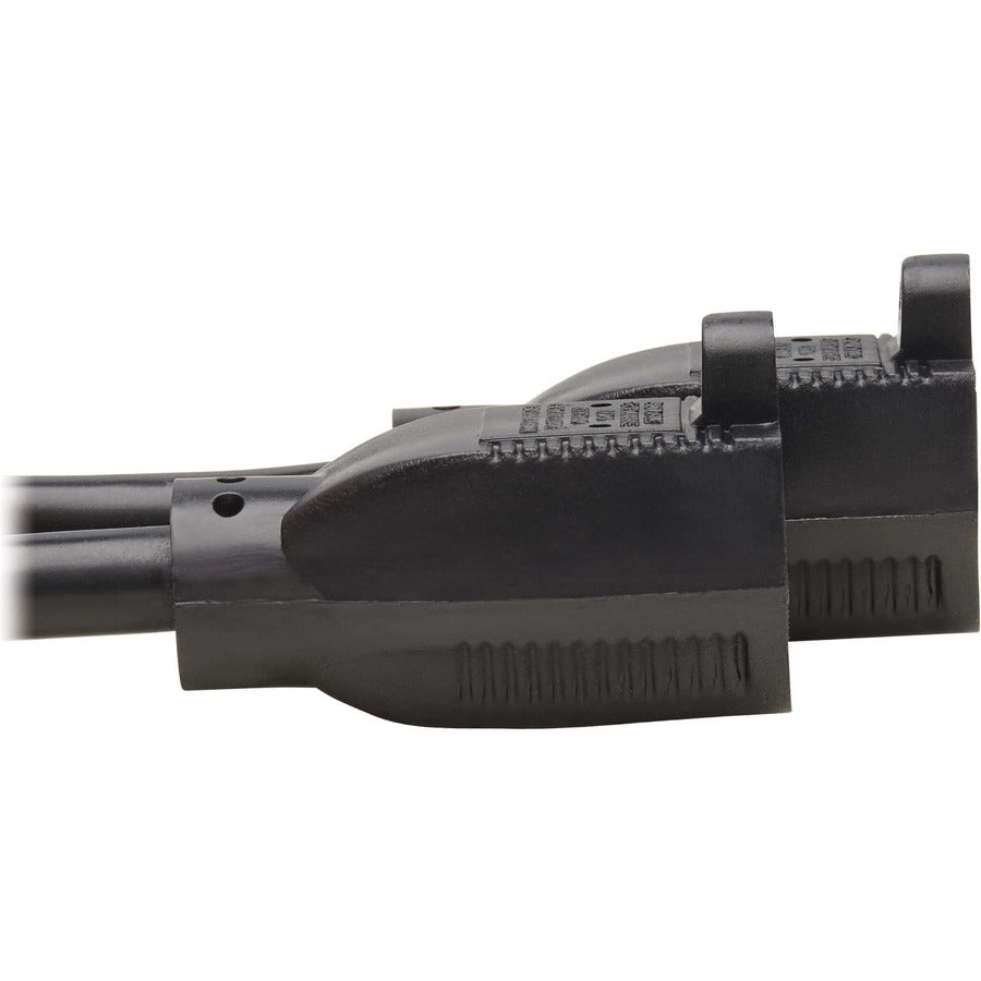 Eaton Tripp Lite Series Extension Cord Y Splitter, NEMA 5-15P to 2x NEMA 5-15R - Heavy Duty, 15A, 120V, 14 AWG, 1 ft. (0.3 m), Black P024-001-2