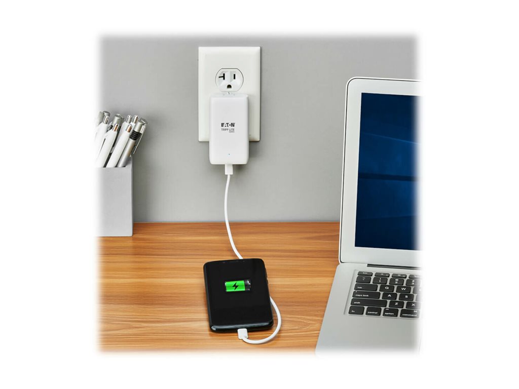 Eaton Tripp Lite Series Flat 1-Port USB-C Wall Charger - GaN Technology, 45W PD 3.0 Charging, White - Power adapter - 45 Watt U280-WF1-45C1-G