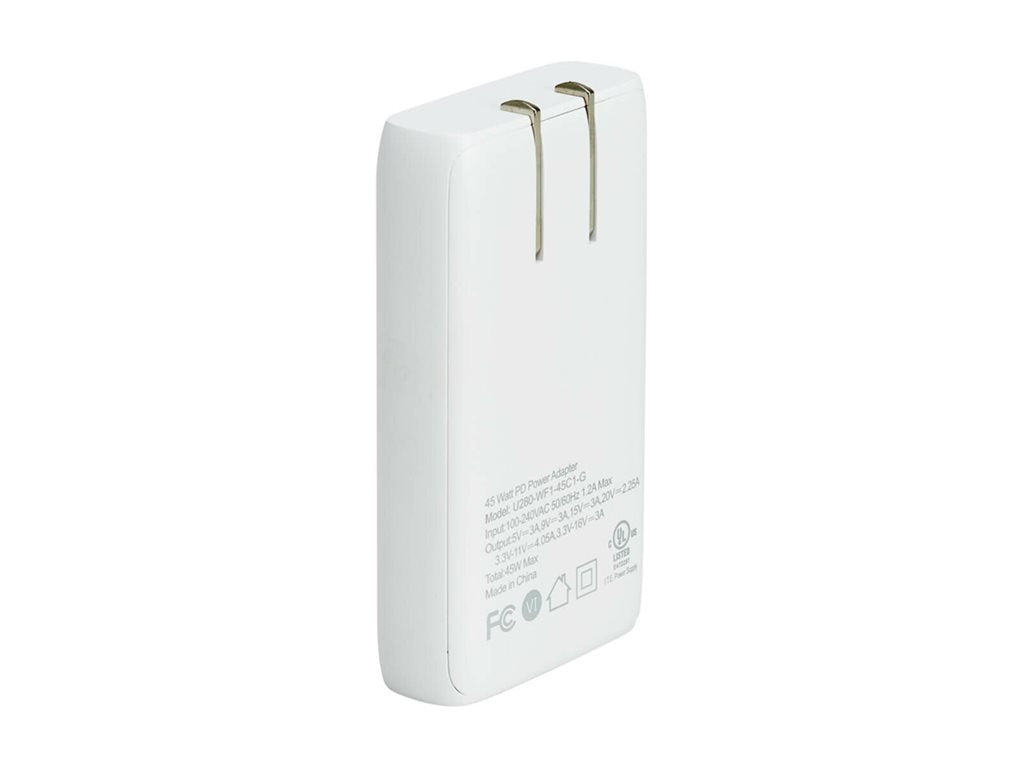 Eaton Tripp Lite Series Flat 1-Port USB-C Wall Charger - GaN Technology, 45W PD 3.0 Charging, White - Power adapter - 45 Watt U280-WF1-45C1-G