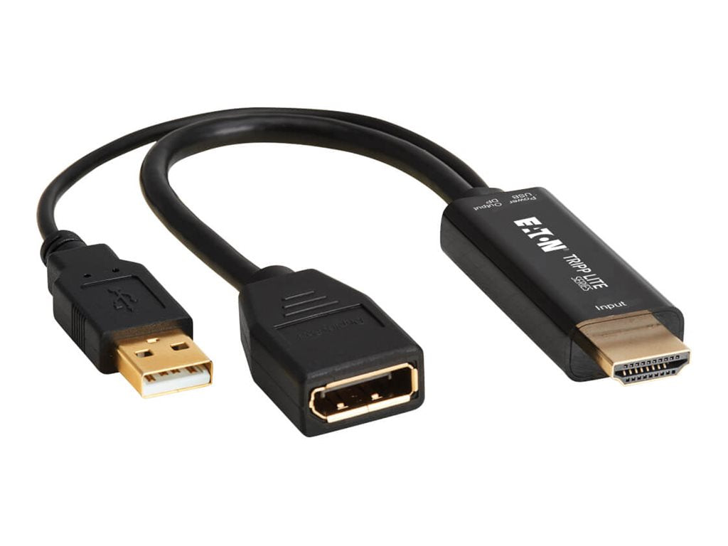 Eaton Tripp Lite Series HDMI to DisplayPort Active Converter M/F with USB Power 4K60Hz 7in.18cm - Adapter cable - HDMI male to P130-06N-DP-4K6