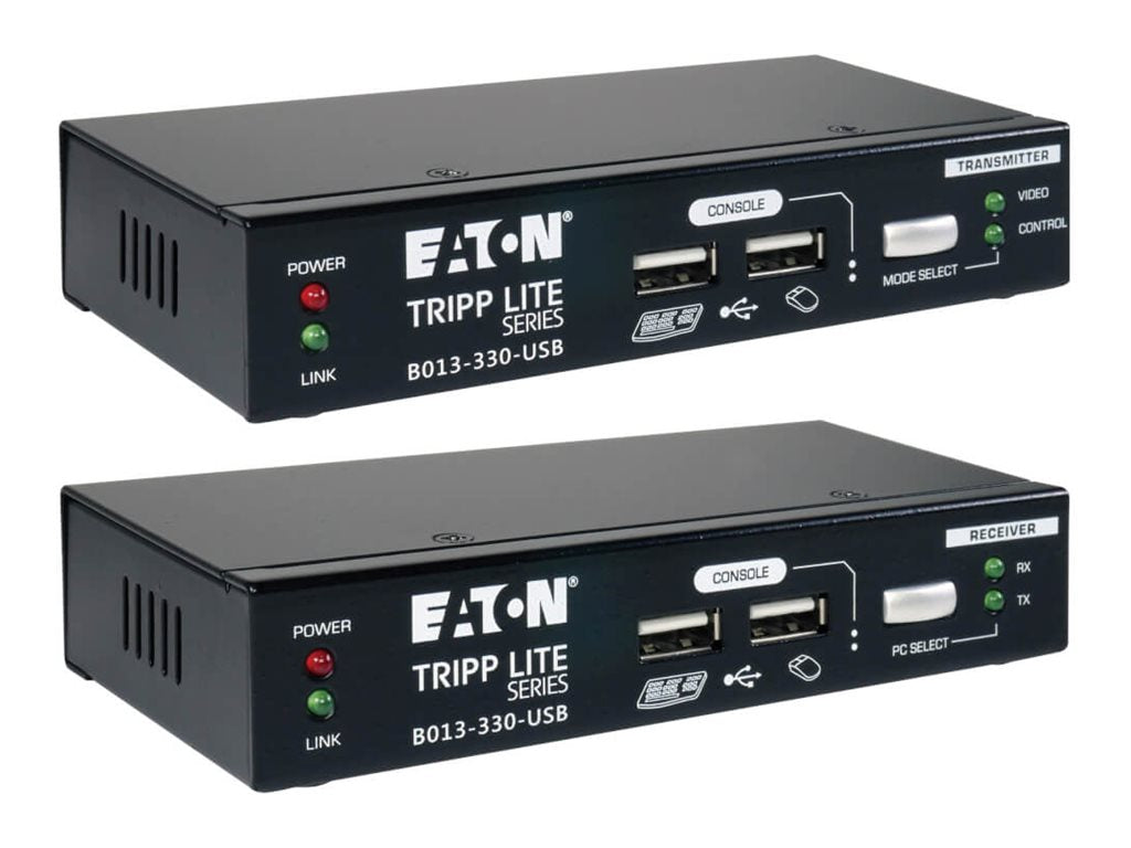 Eaton Tripp Lite Series KVM Extender with VGA and USB Connections, Up to 330 ft. - Extender Kit - KVM extender - over CAT 5 - B013-330-USB