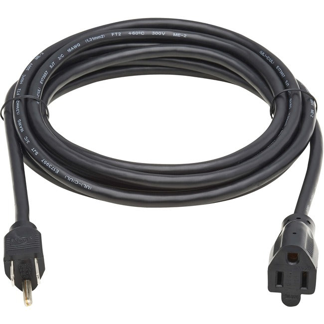 Eaton Tripp Lite Series Power Extension Cord, NEMA 5-15P to NEMA 5-15R - 13A, 120V, 16 AWG, 10 ft. (3 m), Black P022-010-13A
