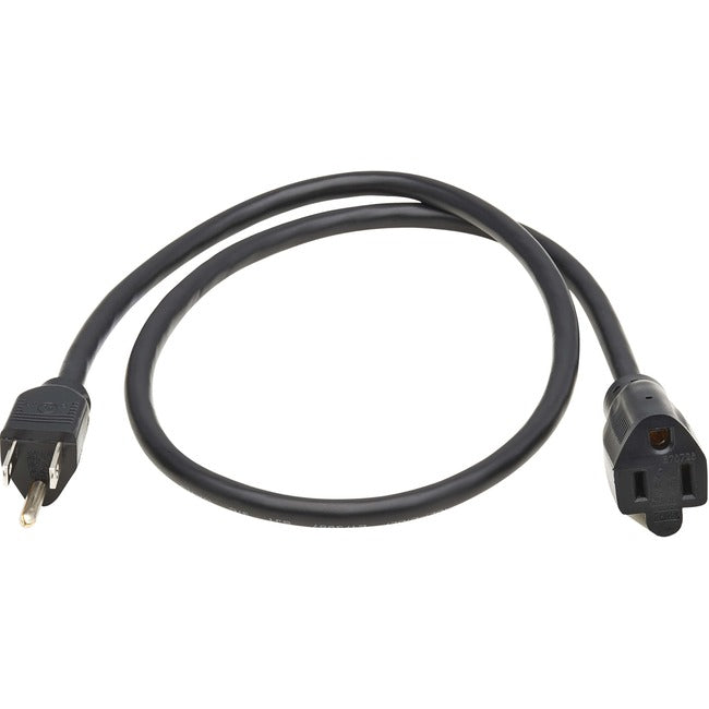 Eaton Tripp Lite Series Power Extension Cord, NEMA 5-15P to NEMA 5-15R - 13A, 120V, 16 AWG, 3 ft. (0.9 m), Black P022-003-13A