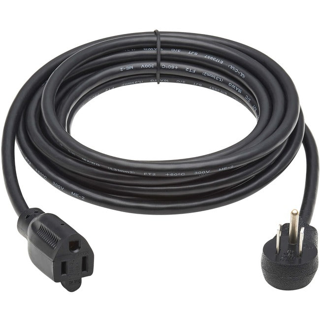 Eaton Tripp Lite Series Power Extension Cord, Right-Angle NEMA 5-15P to NEMA 5-15R - 13A, 120V, 16 AWG, 15 ft. (4.6 m), Black P022-015-13A15D