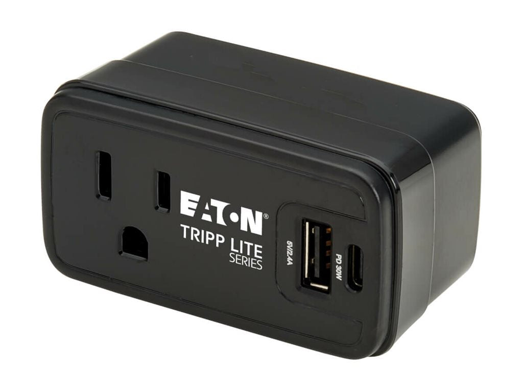 Eaton Tripp Lite Series Power It! Travel Charger and Power Strip 1-Outlet 5-15R USB-C and USB-A Ports 32W PD Charging Direct SK10C32B