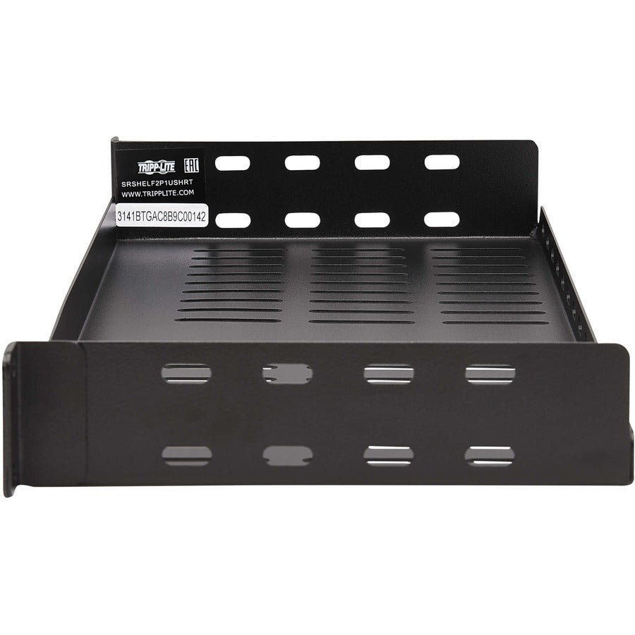Eaton Tripp Lite Series SmartRack Cantilever Fixed Steel Rack Shelf - 1U, Vented, 7 in. (17.8 cm) Deep, Holds up to 40 lb. (18 kg) SRSHELF2P1USHRT