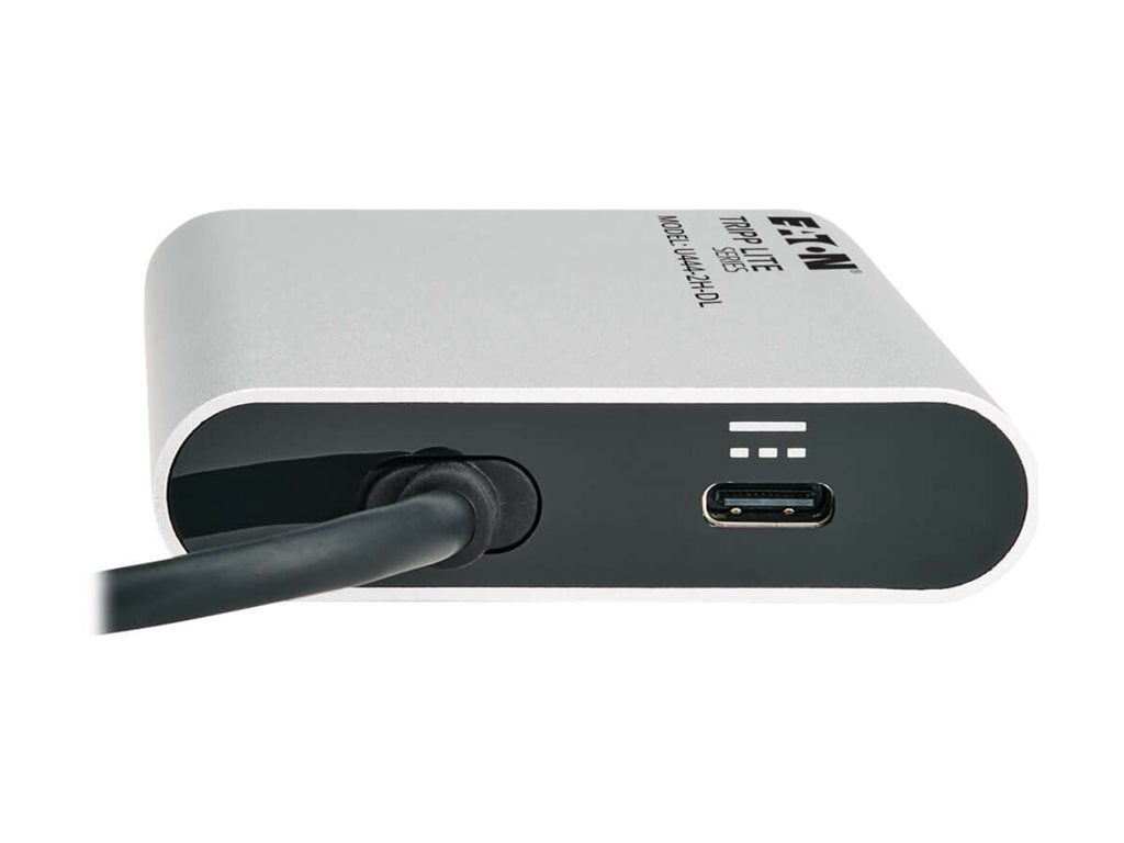 Eaton Tripp Lite Series USB-C Adapter, Dual Display - 4K 60 Hz HDMI, 100W PD Passthrough, Silver - Adapter - TAA Compliant - U444-2H-DL