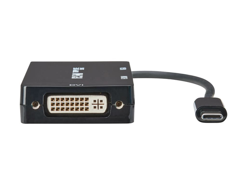 Eaton Tripp Lite Series USB C Multiport Adapter M/3xF 4K60Hz HDMI 1080p VGA + DVI Ports Black - Docking station - USB-C / Thunderbolt U444-06NHDV4K6B