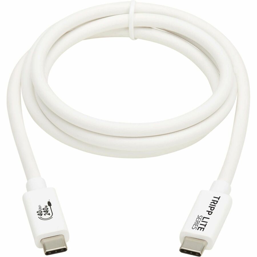 Eaton Tripp Lite Series USB4 40Gbps Cable (M/M) - USB-C, 8K 60 Hz, 240W PD Charging, U521-1P0M-WH