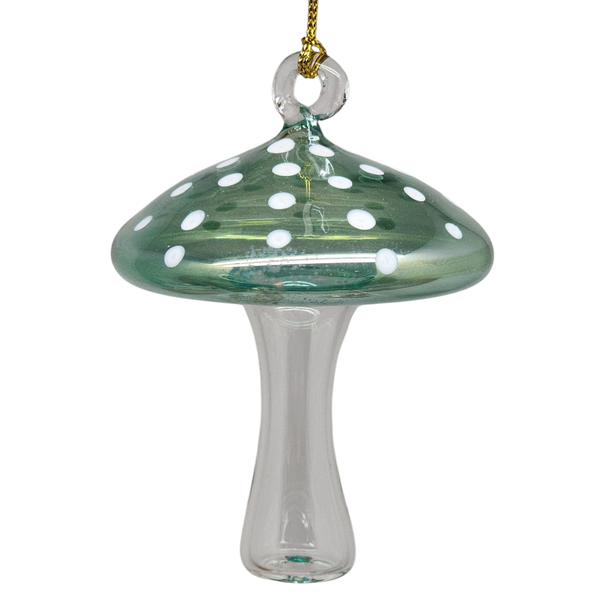 Egyptian Blown Glass Ornament - Mushroom - Green