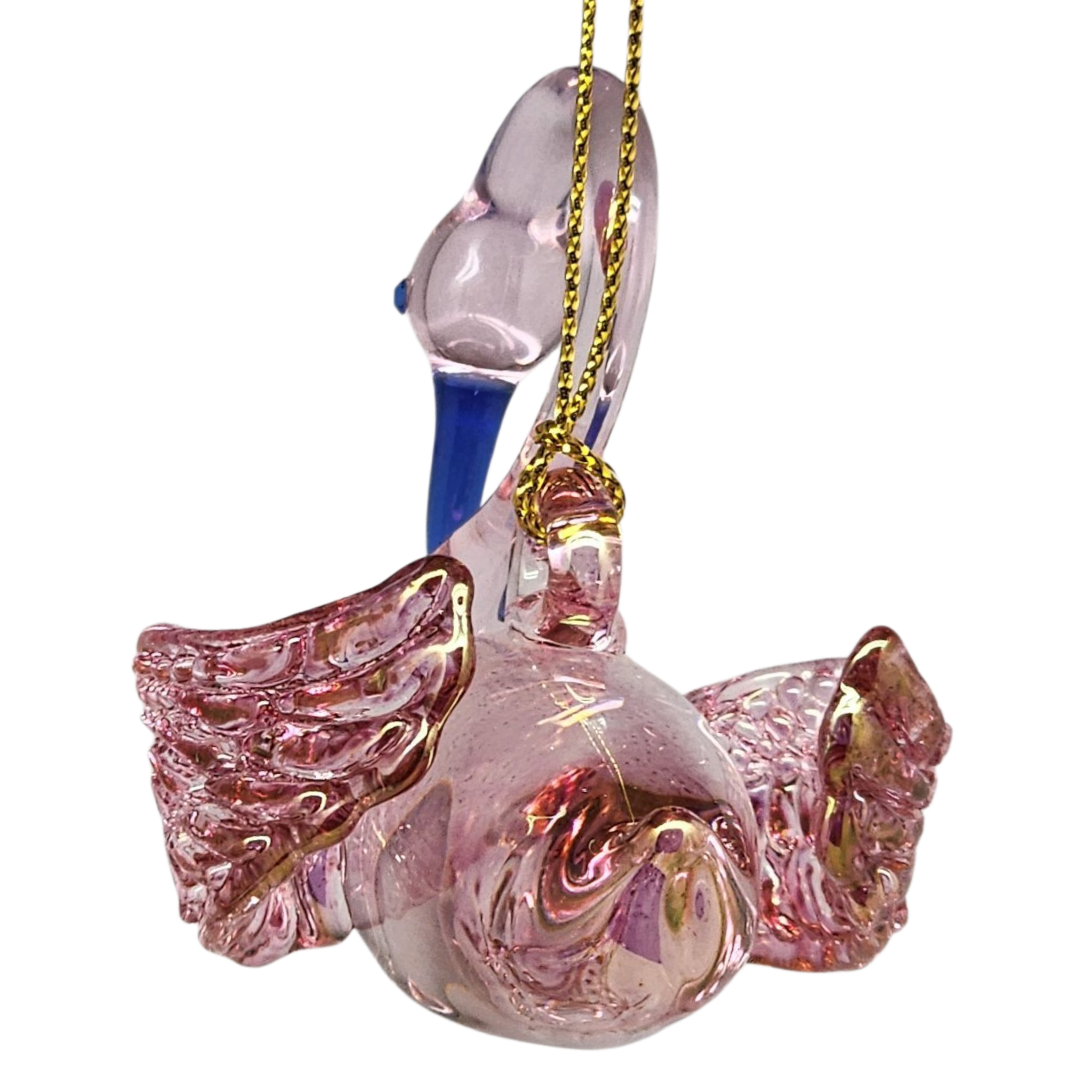 Egyptian Blown Glass Swan Ornament - Pink