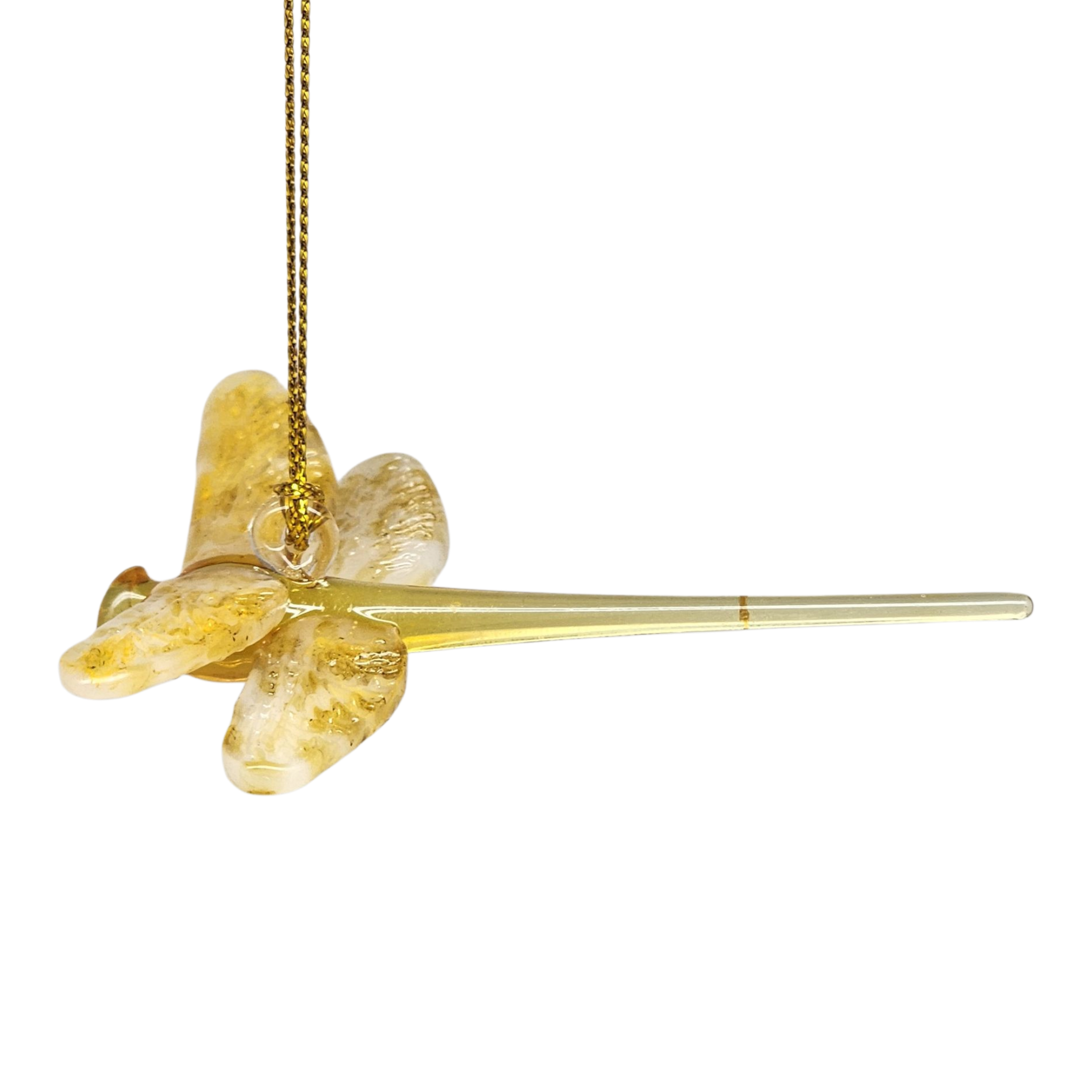 Egyptian Glass Dragonfly Ornament - Yellow
