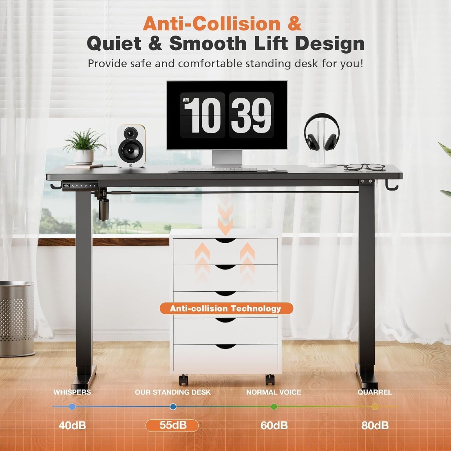 Electric Adjustable Height Standing Desk 55 By 24 Inches