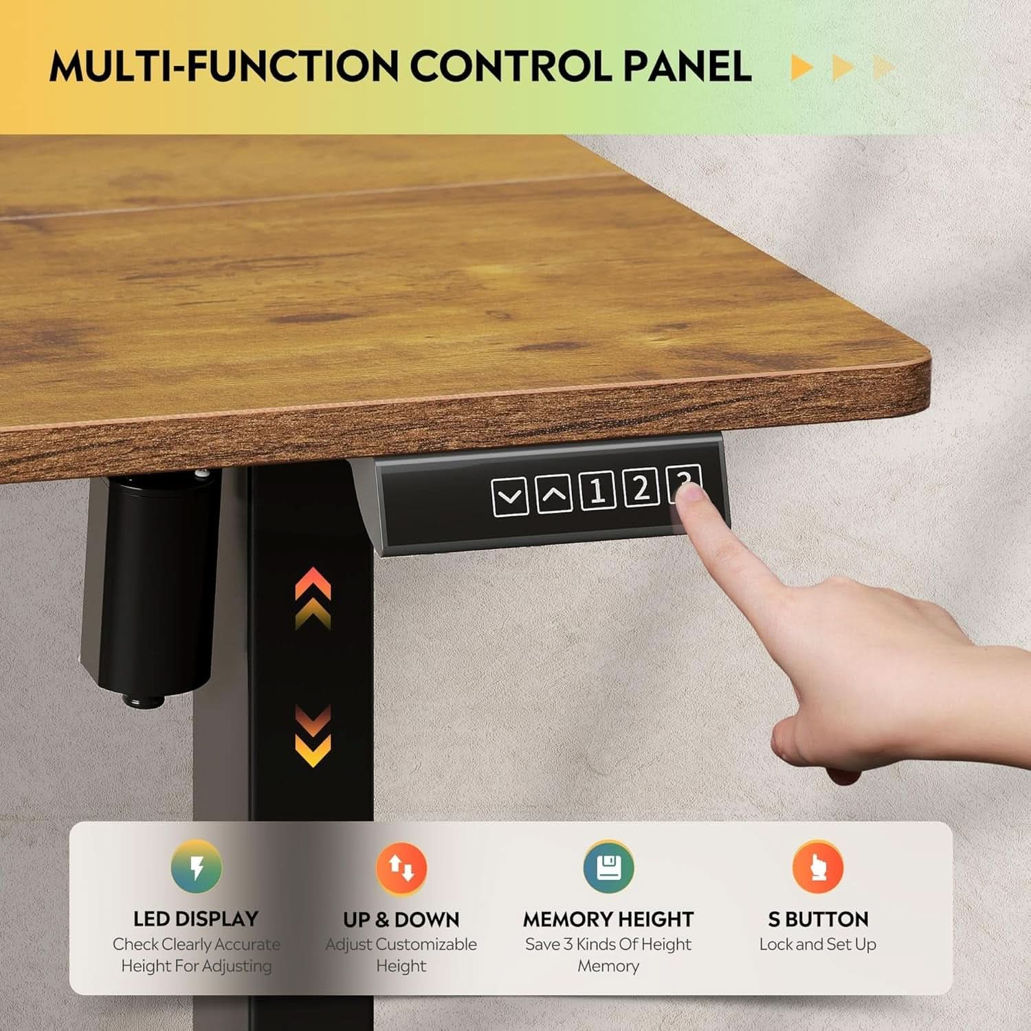 Electric Height Adjustable Desk 48x24 With Phone Holder