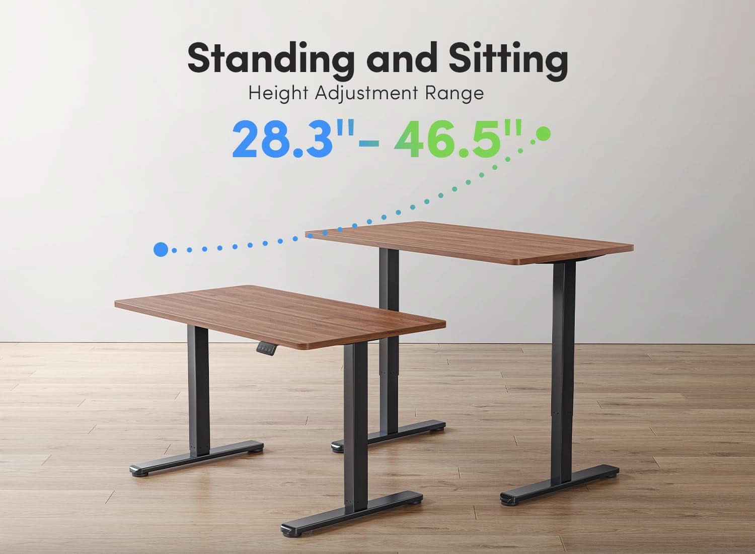 Electric Height Adjustable Standing Desk 55x24 Black Walnut