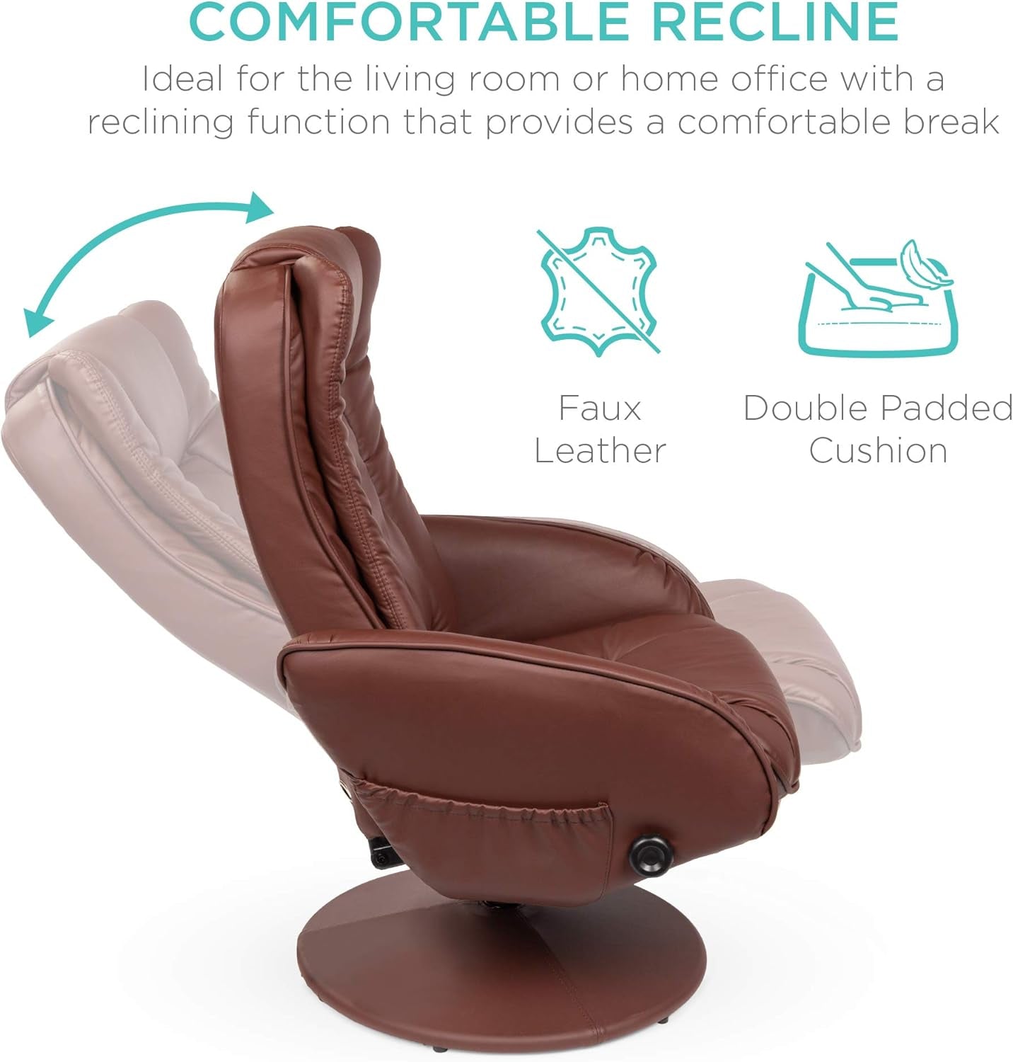 Electric Massage Recliner With Ottoman Footrest Brown