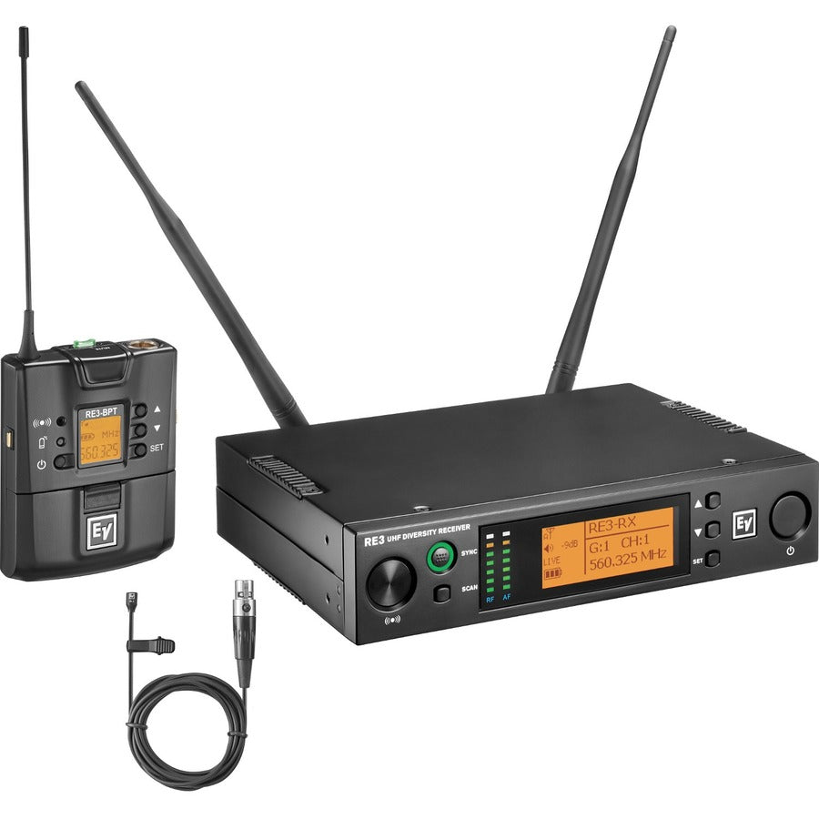 Electro-Voice UHF Wireless Set Featuring OL3 Omnidirectional Lavalier Microphone RE3-BPOL-5H