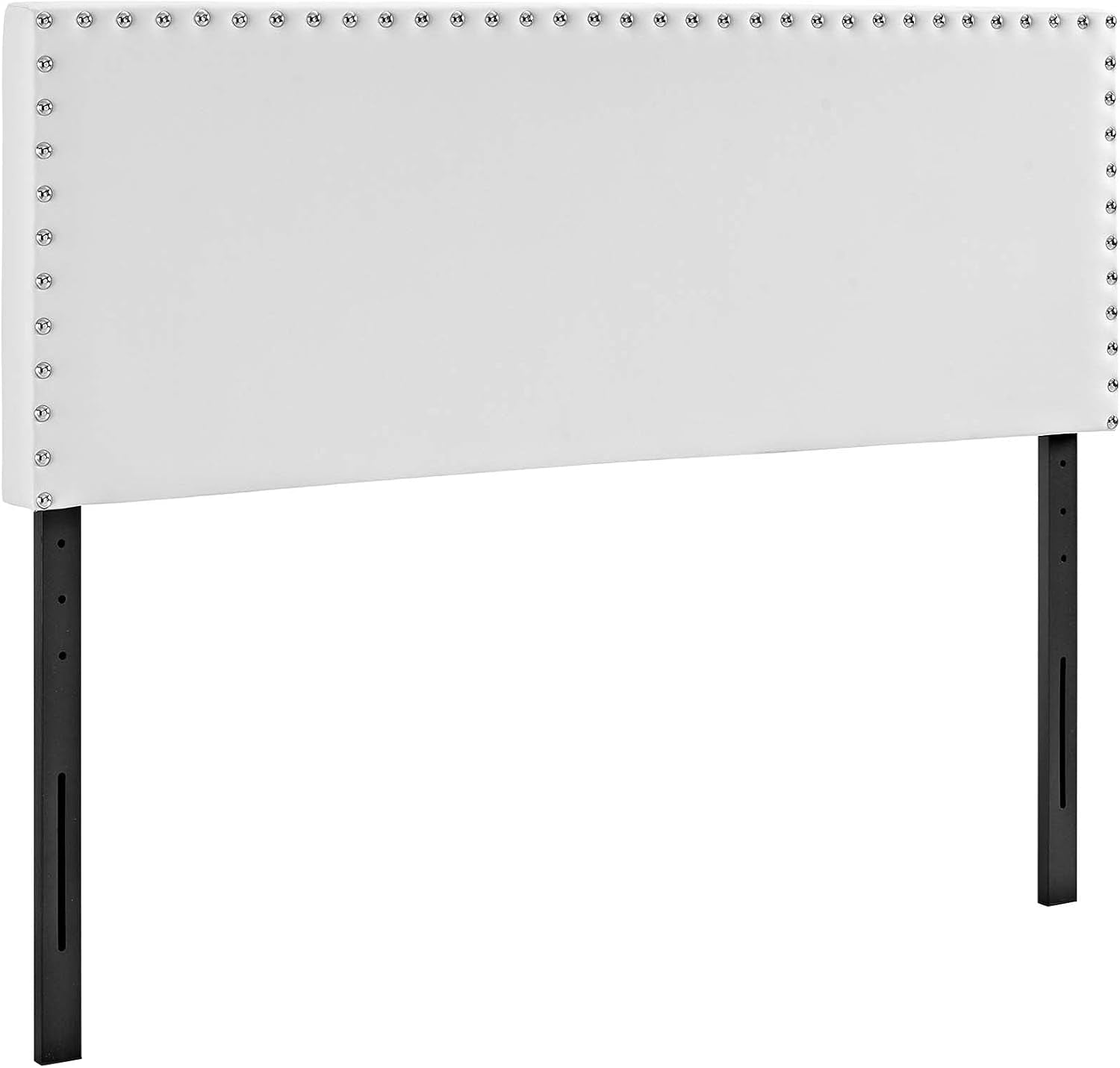 Elegant Faux Leather King Headboard with Nailhead Trim